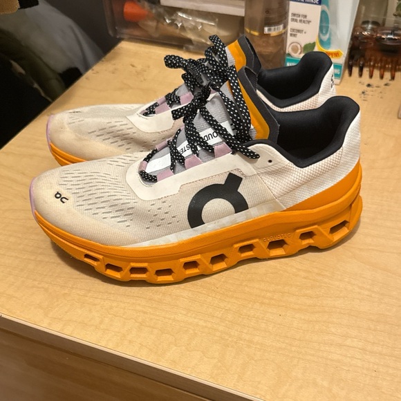 On Running Shoes - On Running Athletic Shoes in White and Orange